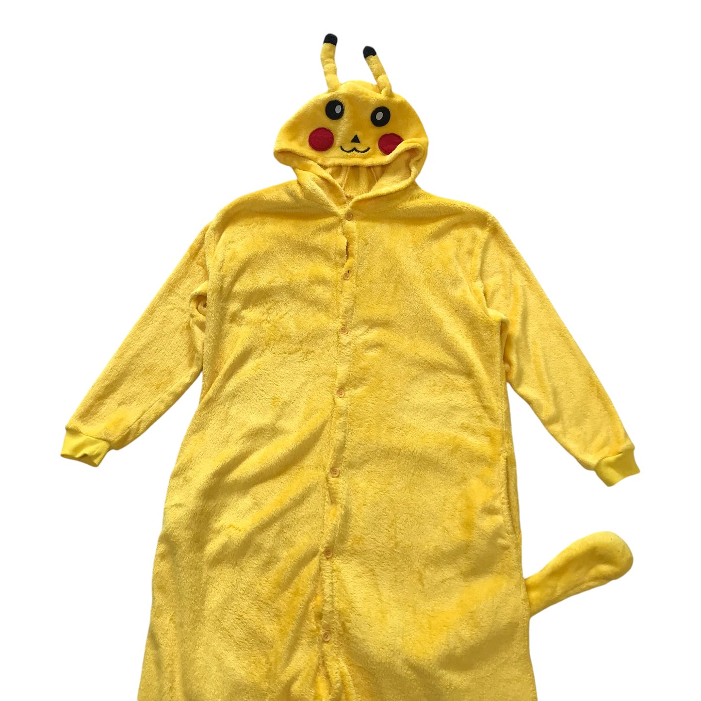 Pikachu costume years 10-12 years yellow onesie with buttons