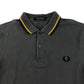 Fred Perry Polo Shirt Men's S Grey with Orange and Black Detailing Embroidered Logo Cotton