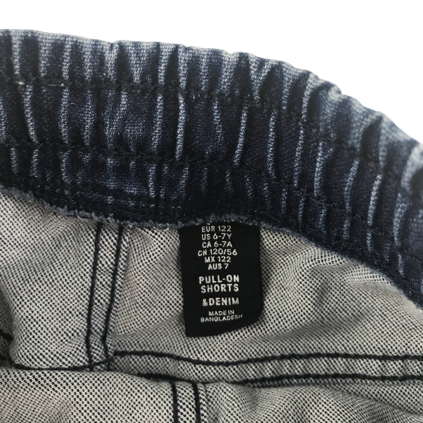 H&M shorts 6-7 years blue denim pull on with elasticated waist