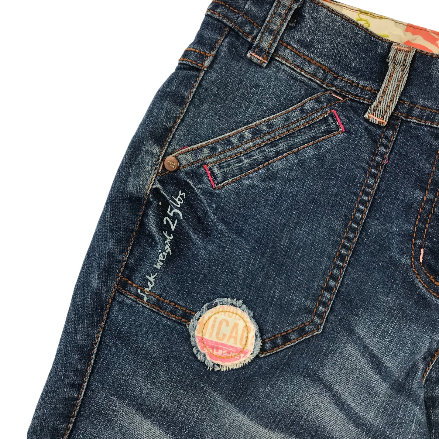 Next jeans 10 years blue straight fit embroidered and print detailing