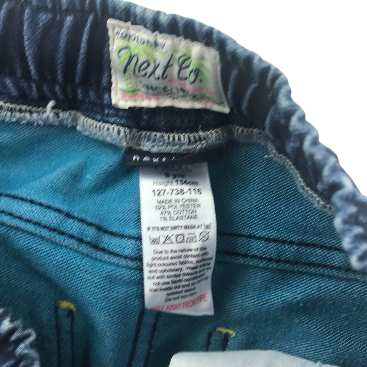 Next shorts 8-9 years blue denim pull on with elasticated waist