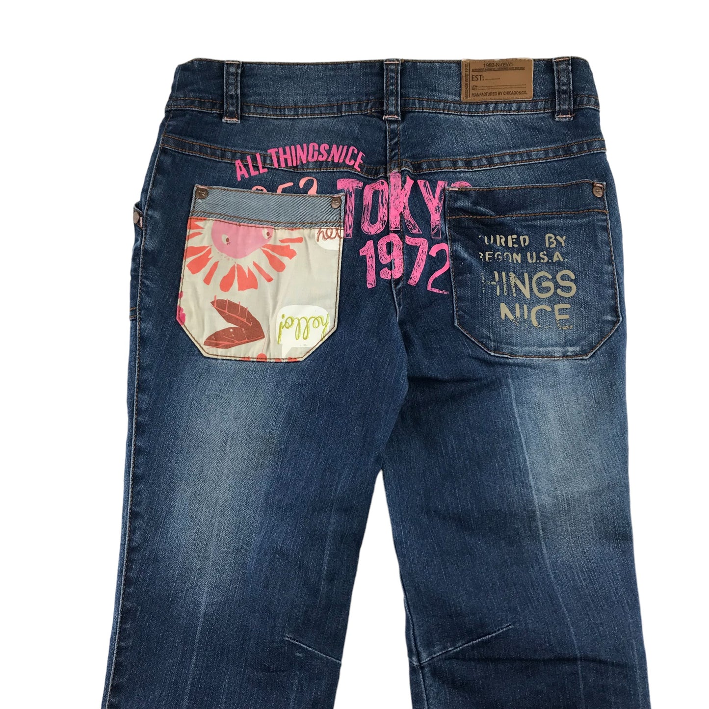 Next jeans 10 years blue straight fit embroidered and print detailing