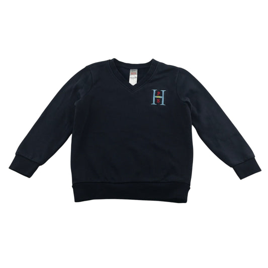 Hallside Primary navy jersey school v-neck sweatshirt