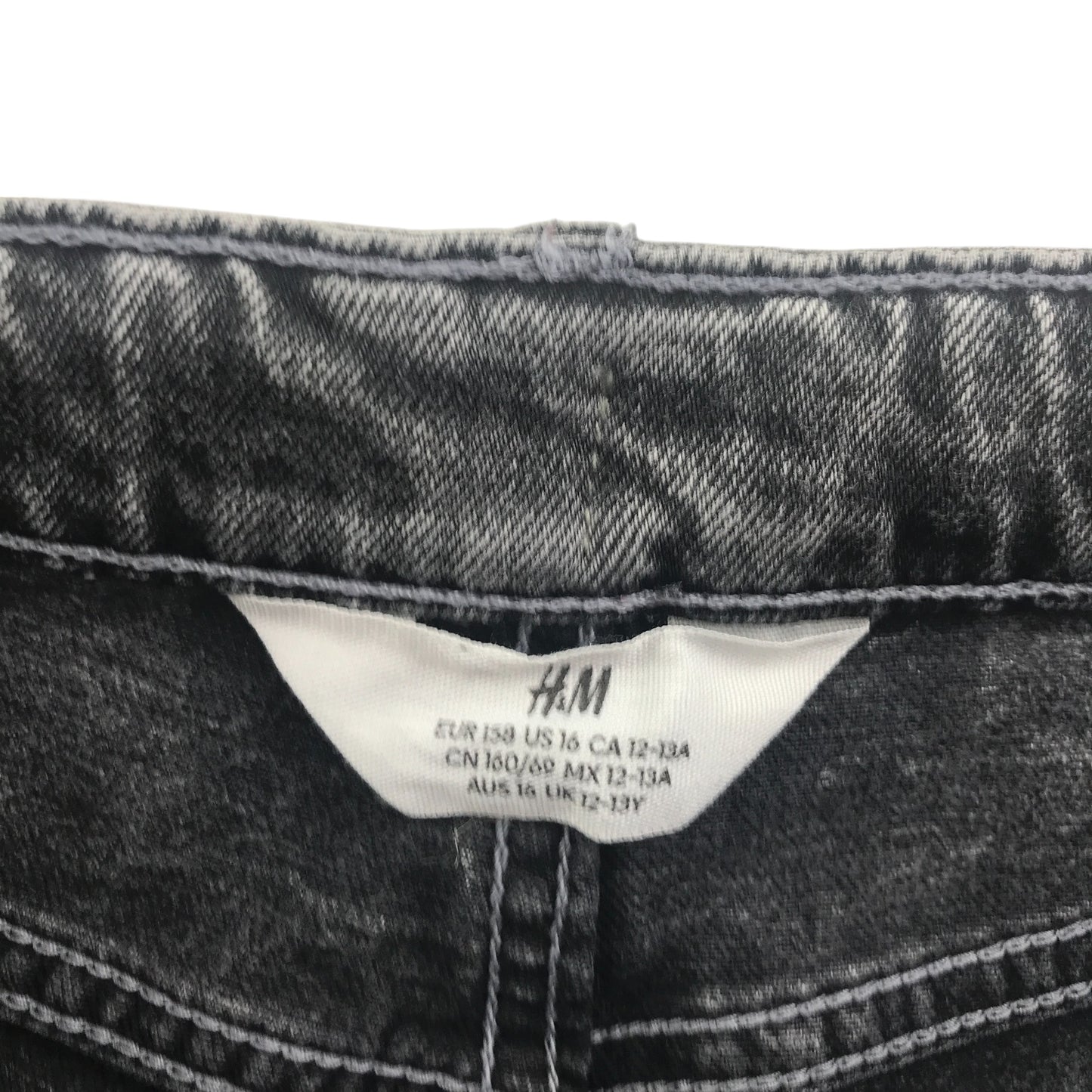 H&M shorts 12-13 years grey denim pull on with adjustable waist