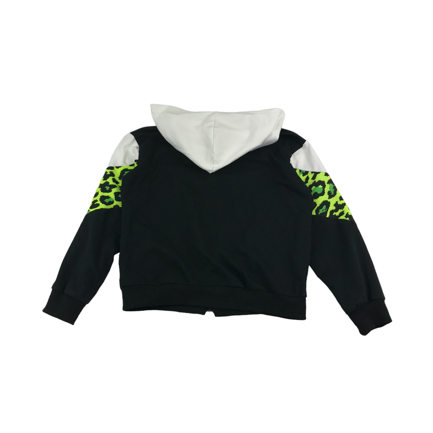 Shein Hoodie Age 9 White Panelled Neon Animal print