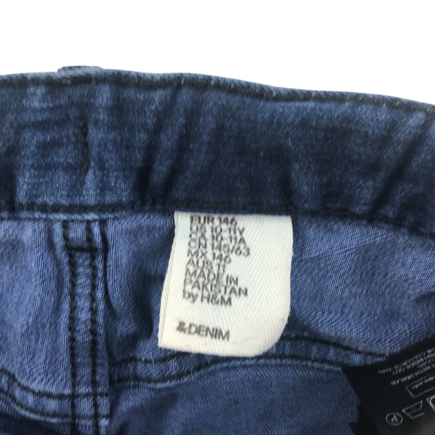 H&M shorts 10-11 years blue denim pull on with adjustable waist