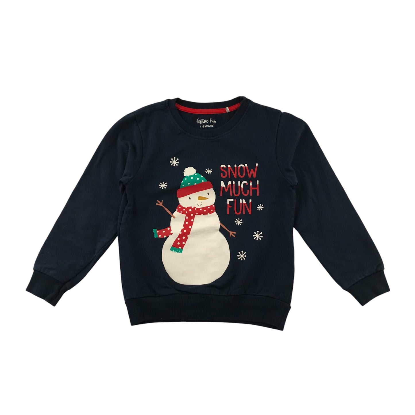Festive Sweatshirt 4-5 Years Navy Snowman Graphic Print