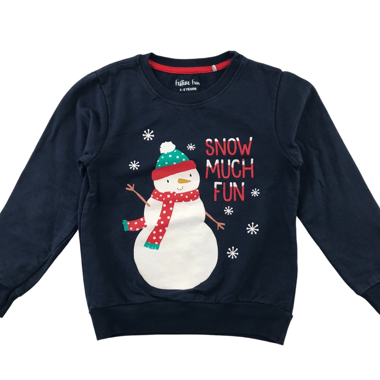 Festive Sweatshirt 4-5 Years Navy Snowman Graphic Print