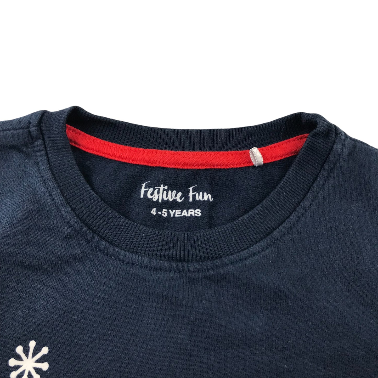 Festive Sweatshirt 4-5 Years Navy Snowman Graphic Print