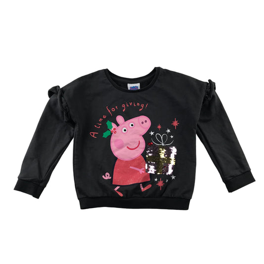 George Festive Sweatshirt 4-5 Years Navy Peppa Pig Sequin Present