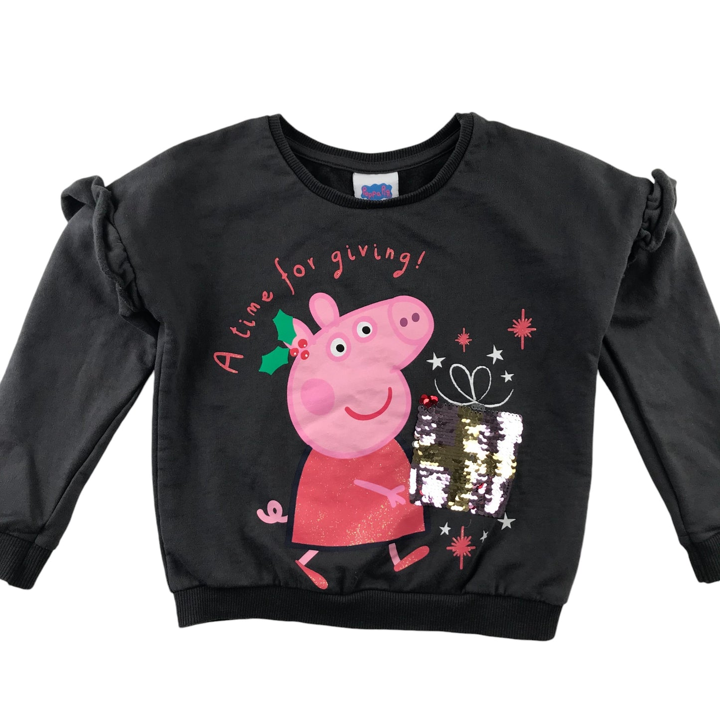 George Festive Sweatshirt 4-5 Years Navy Peppa Pig Sequin Present