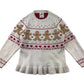 George Festive Sweatshirt 5-6 Years white Ginger Breadman Pleated Hem