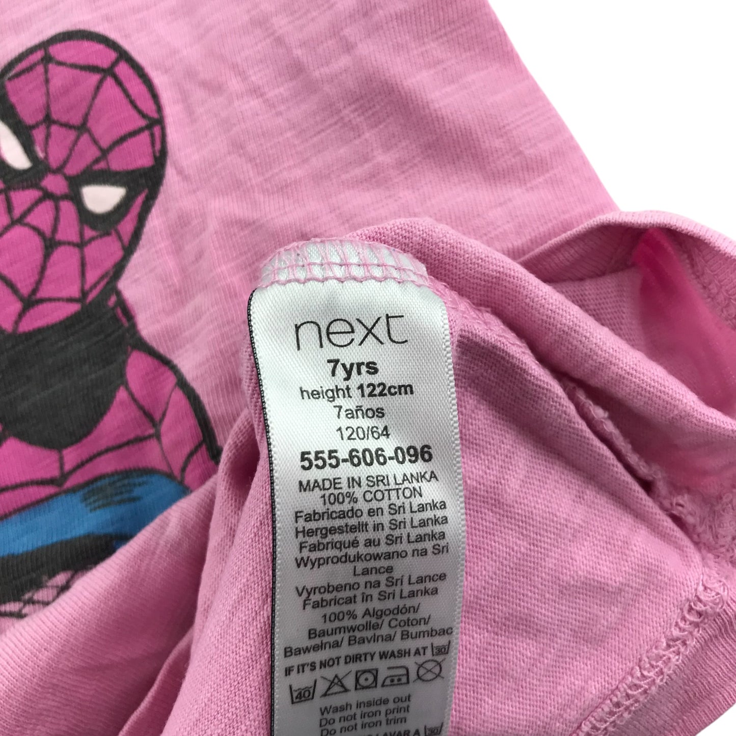 Next t-shirt 6-7 years pink Spiderman graphic reversible sequin