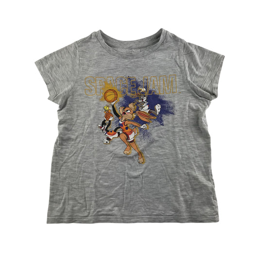 M&S t-shirt 7-8 years grey Space Jam graphic print