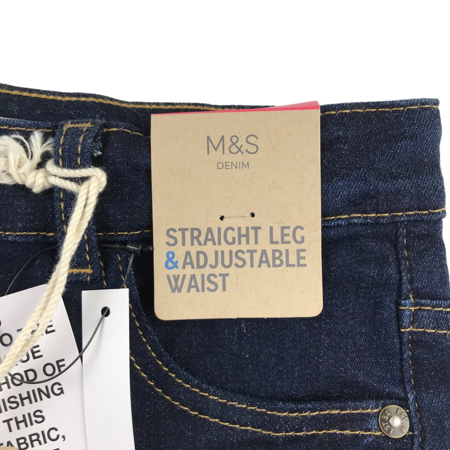 M&S jeans 9-10 years dark navy straight leg stretch The Jones style