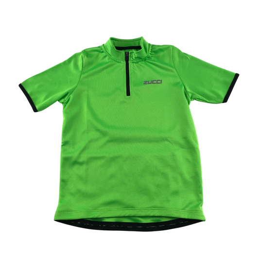 Zucci Cyling Top 7-8 Years Neon Green with Reflective Details and Pattern