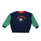 John Lewis Festive Sweatshirt 6-7 Years Navy Christmas Pudding with Light Green Sleeves Cotton