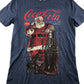 Coca-Cola festive t-shirt adult S blue with Santa graphic print
