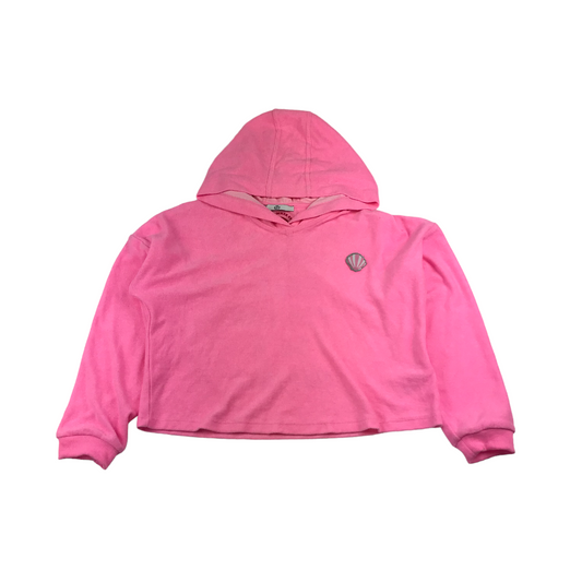 M&S Hoodie Age 11 Pink Cropped Sea Shell Graphic