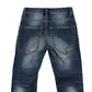 Benetton jeans 6-7 years blue stretchy slim fit stone wash effect