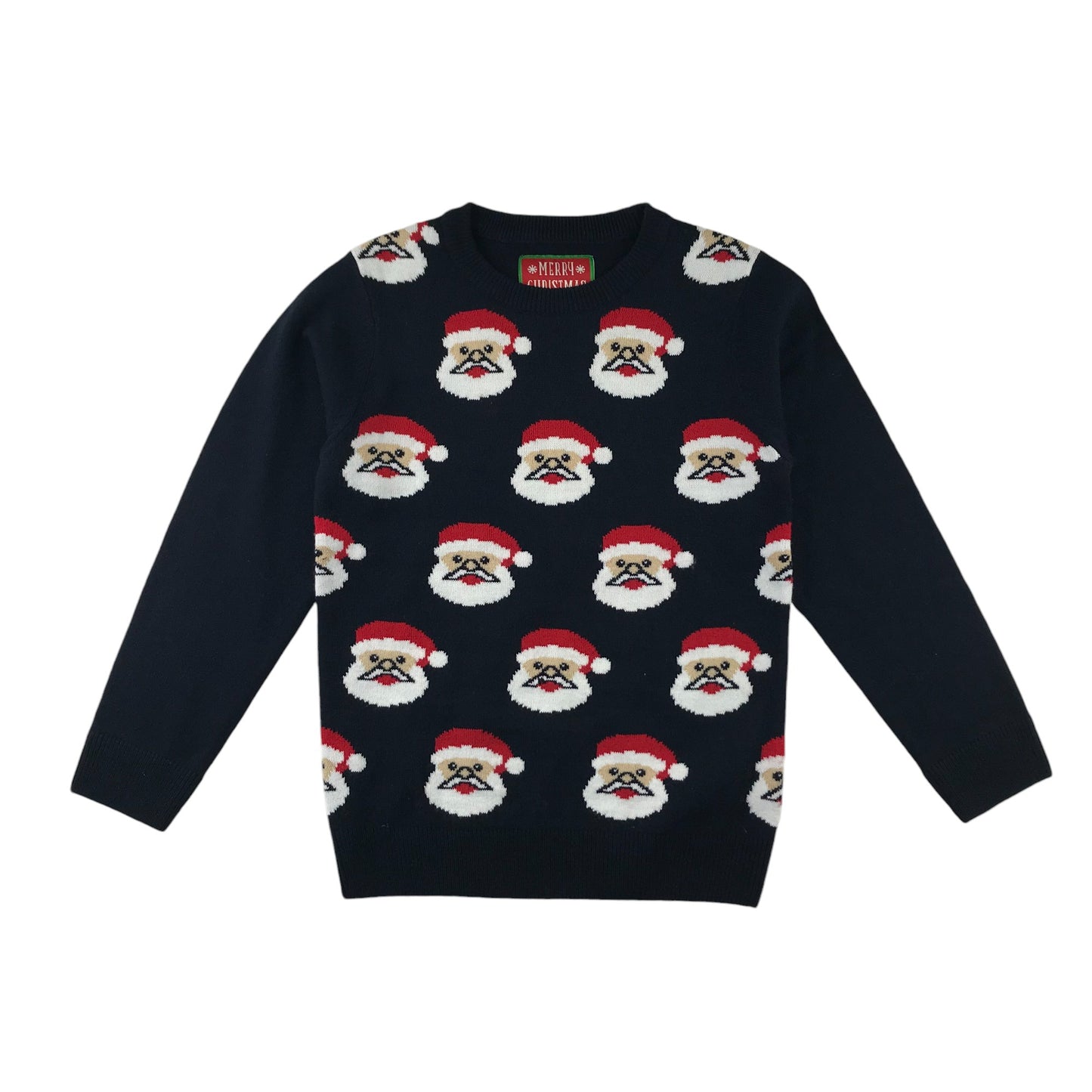 Festive Sweatshirt 7-8 Years Navy Santa Graphic Print
