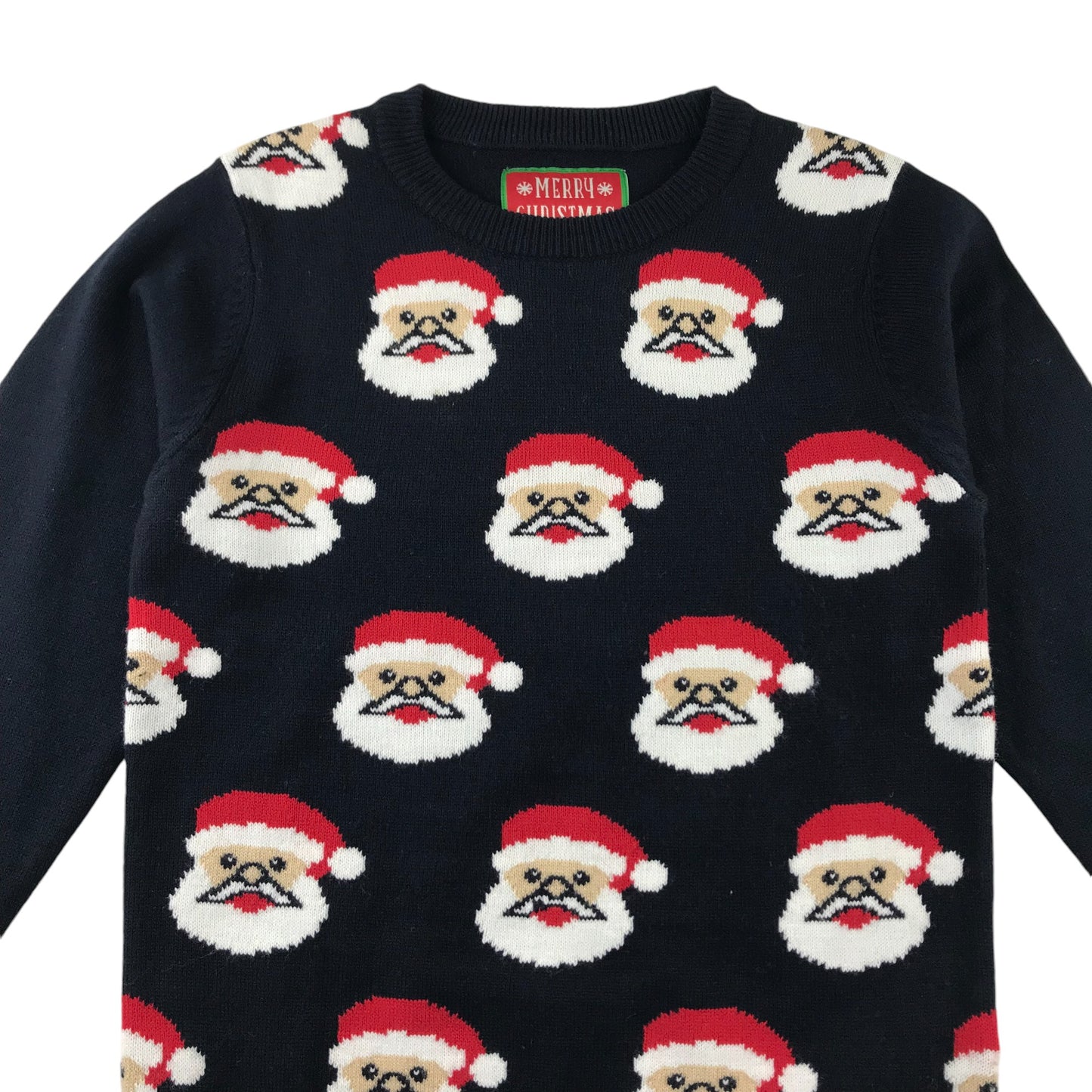 Festive Sweatshirt 7-8 Years Navy Santa Graphic Print