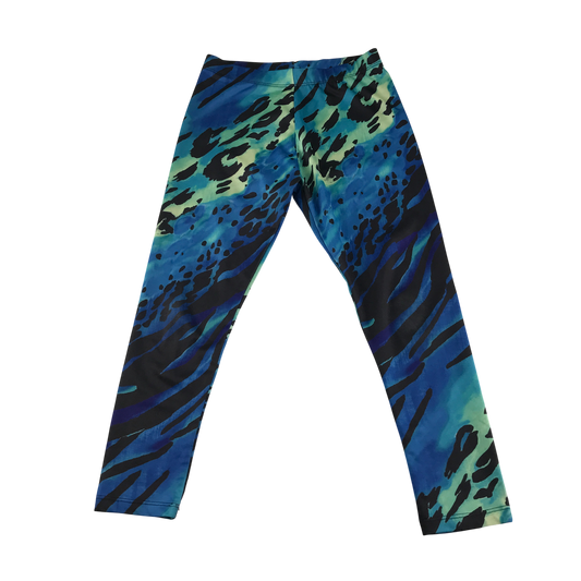Next Sport Leggings 7-8 Years Blue with Multicolour Pattern