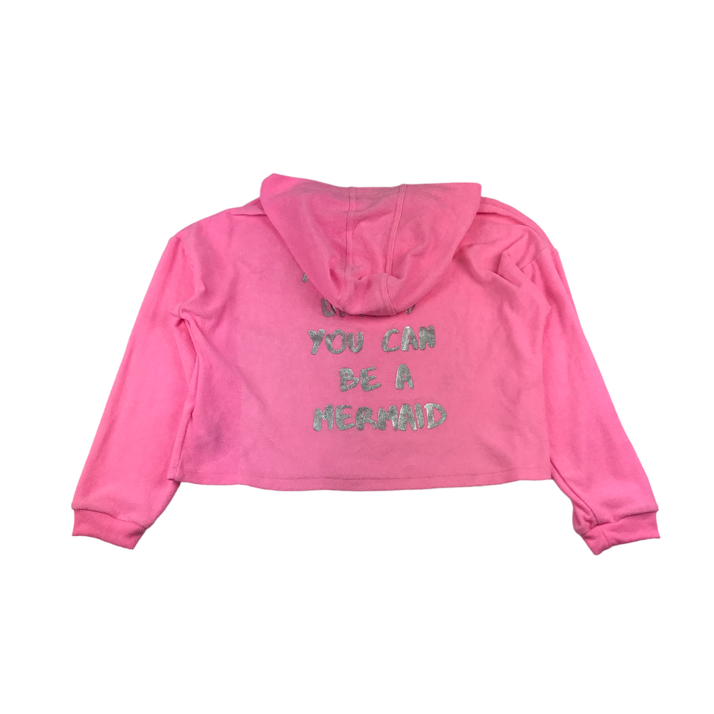 M&S Hoodie Age 11 Pink Cropped Sea Shell Graphic