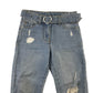Matalan jeans 6 years light blue worn effect with belt cotton