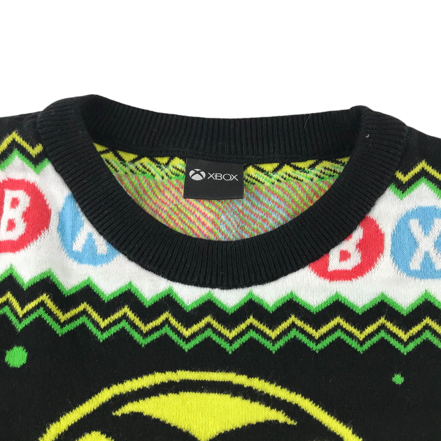 George Festive Sweatshirt 9-10 Years Black and Green Xbox Winter Pattern