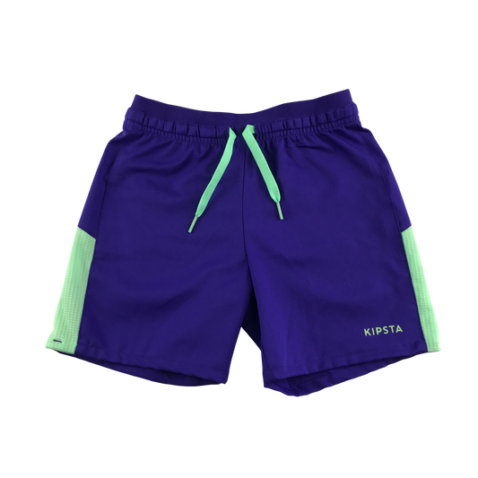 Decathlon Sports Shorts 7-8 Years Blue with Neon Panels