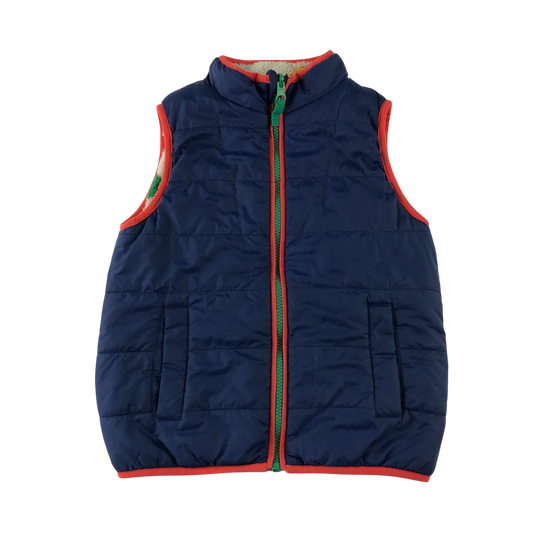 Boden 5-6 years blue reversible gilet