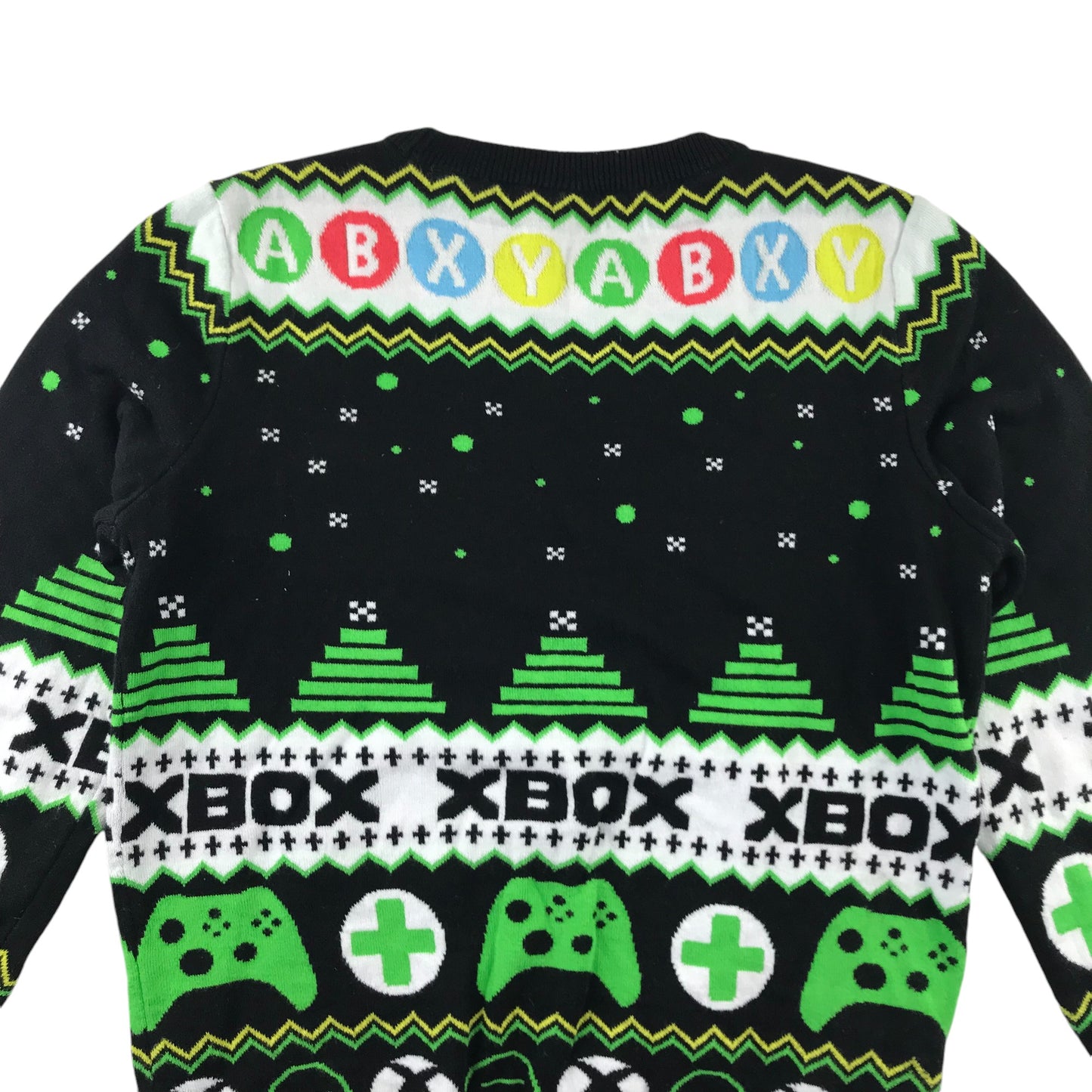 George Festive Sweatshirt 9-10 Years Black and Green Xbox Winter Pattern