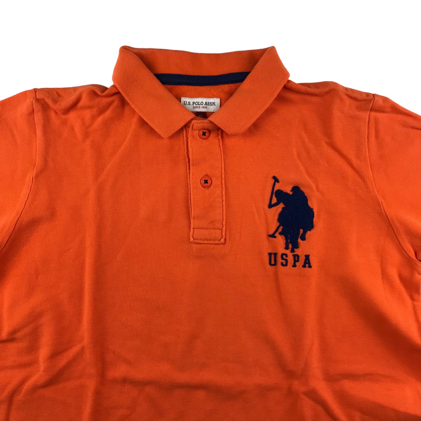 US Polo Assn Polo Shirt Age 14-16 Orange Short Sleeve Cotton