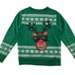 Urban Outlaws Festive Sweatshirt 9-10 years Green Rudolph Winter Pattern