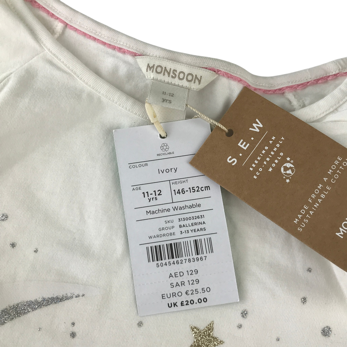 Monsoon 11-12 years white t-shirt