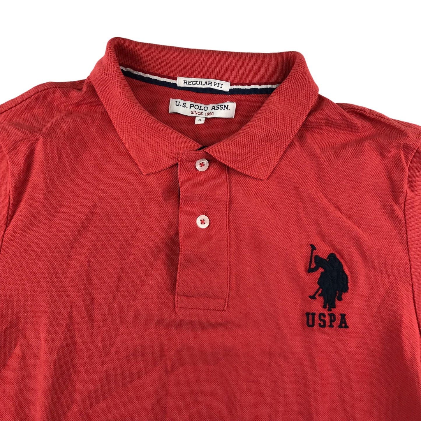 US Polo Assn Polo Shirt Size S Red Short Sleeve Cotton