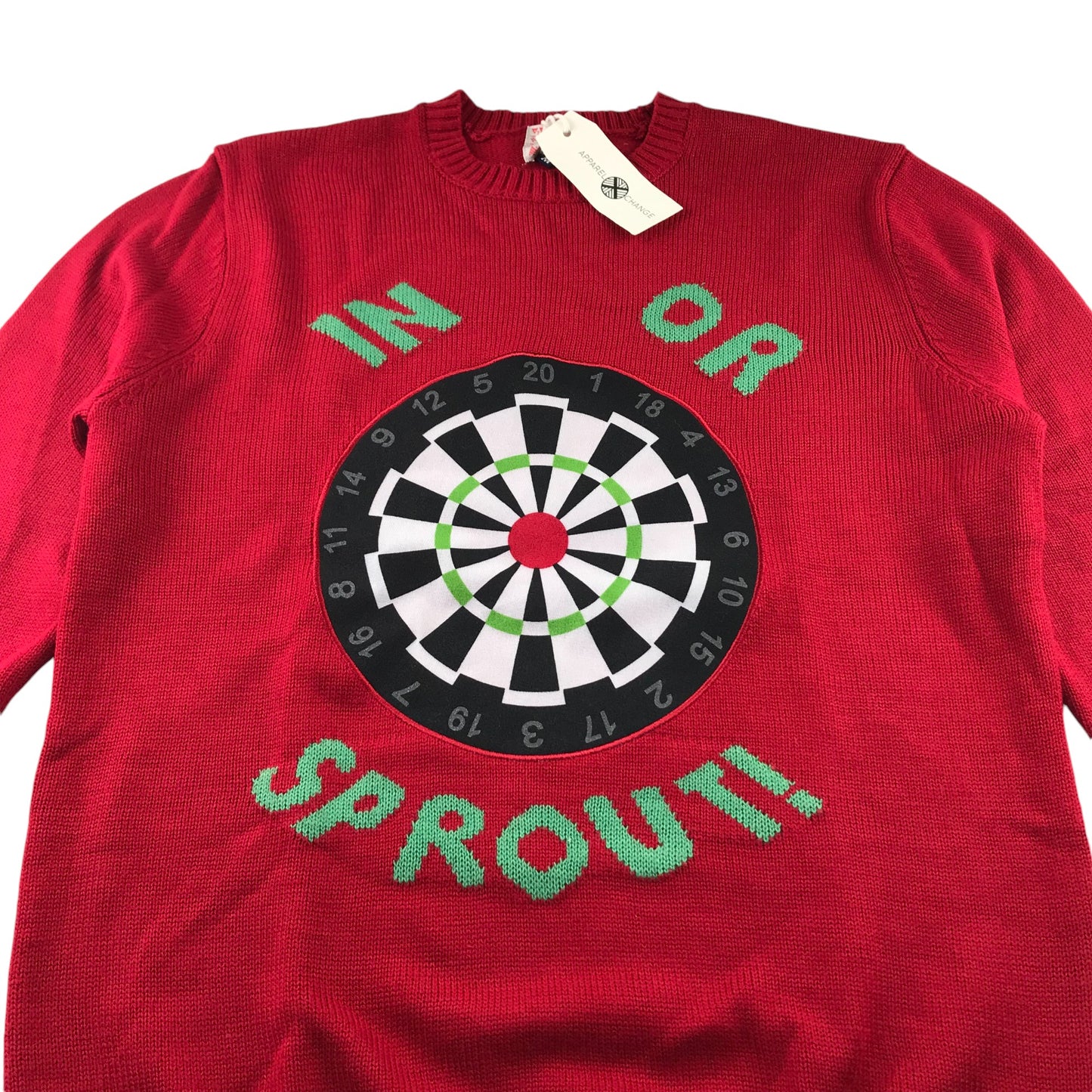 George Festive Sweatshirt Adult Medium Red Darts Board Graphic