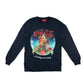 Tu Festive Sweatshirt Women's Size 8 Navy Coca Cola Santa Graphic Cotton