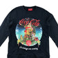 Tu Festive Sweatshirt Women's Size 8 Navy Coca Cola Santa Graphic Cotton