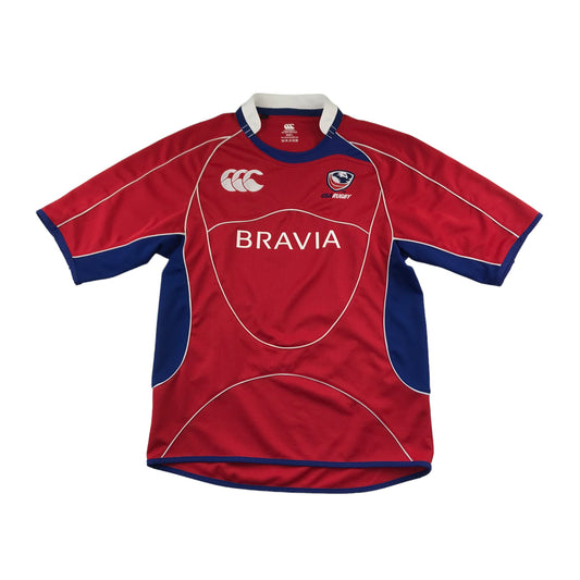 Canterbury USA Rugby Shirt Size L Red and Blue Bravia Home 2010