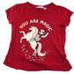 H&M Christmas T-shirt Age 8 Red Short Sleeve Unicorn Sloth
