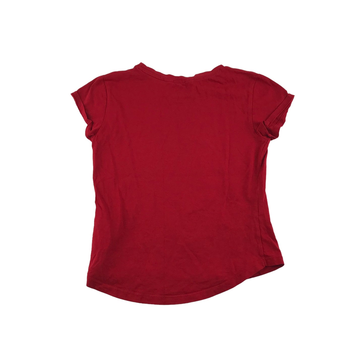 H&M Christmas T-shirt Age 8 Red Short Sleeve Unicorn Sloth