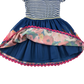 Monsoon 7-8 years blue stripy top and flowers dress