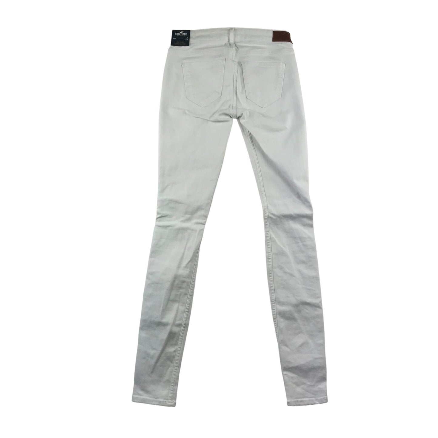 Hollister jeans W23 L30 11-12 years long white low rise long leg stretchy with worn effect