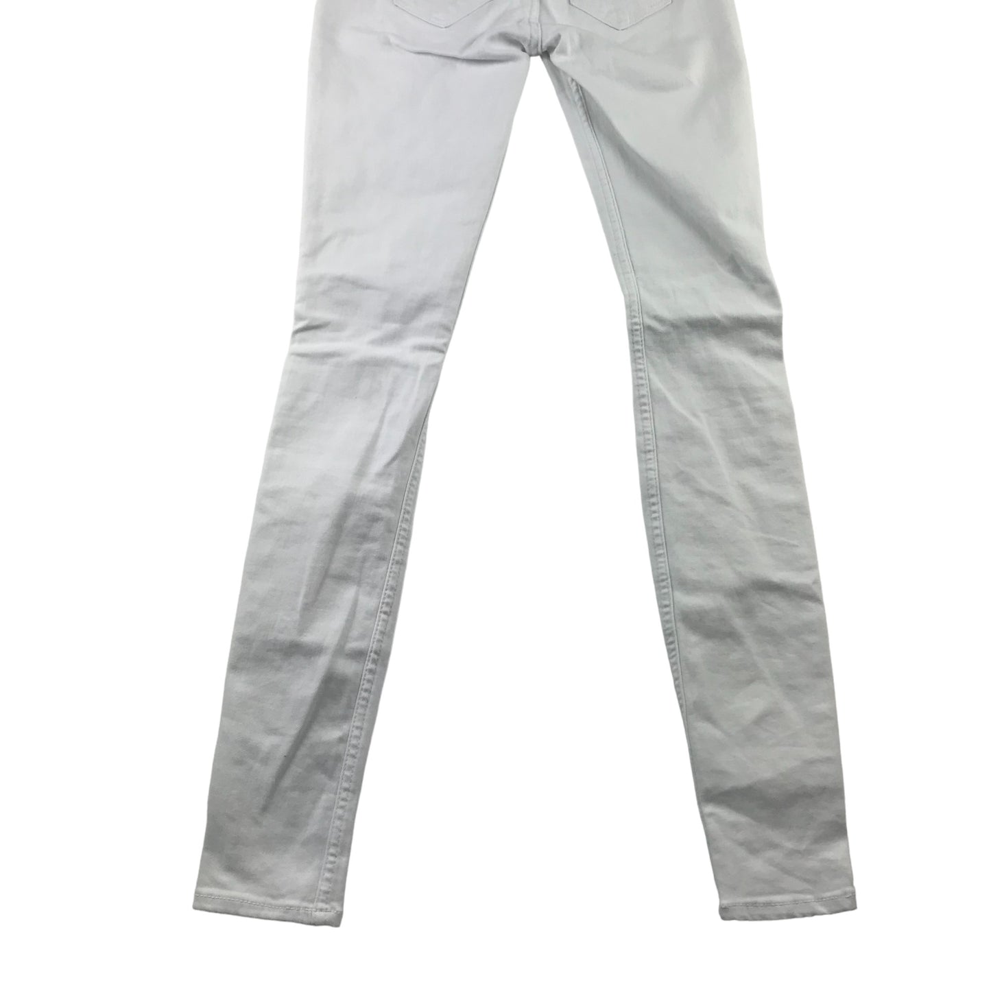 Hollister jeans W23 L30 11-12 years long white low rise long leg stretchy with worn effect