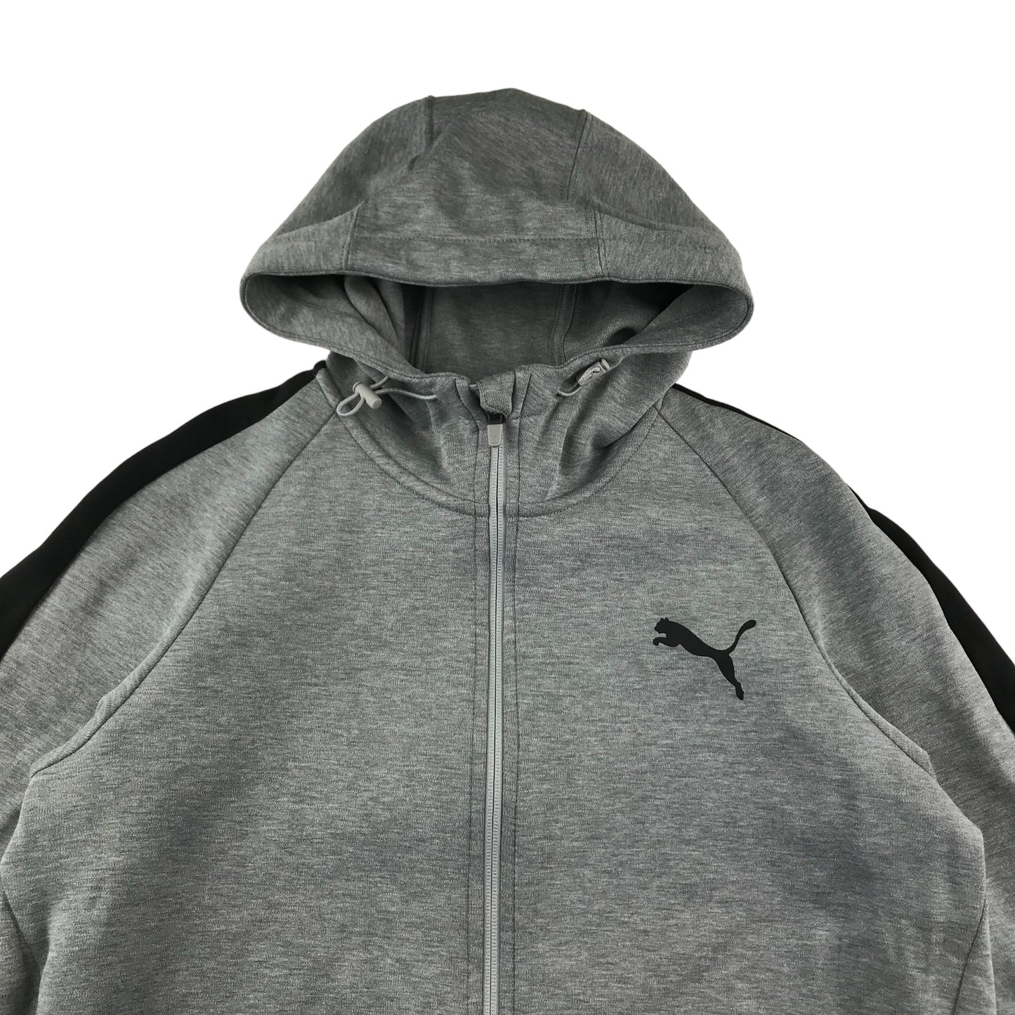 Puma Hoodie Size Large Grey Full Zipper Panelled Arms
