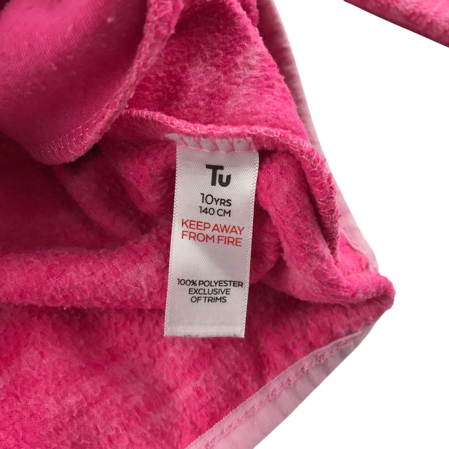 Tu fleece 9-10 years pink with love heart detail and pale pink detailing