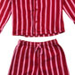 M&S Pyjama Set 5-6 Years Red Pink Stripe Cotton