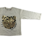 Zara T-Shirt 4-5 Years White with Gold Cat Pattern Long Sleeve